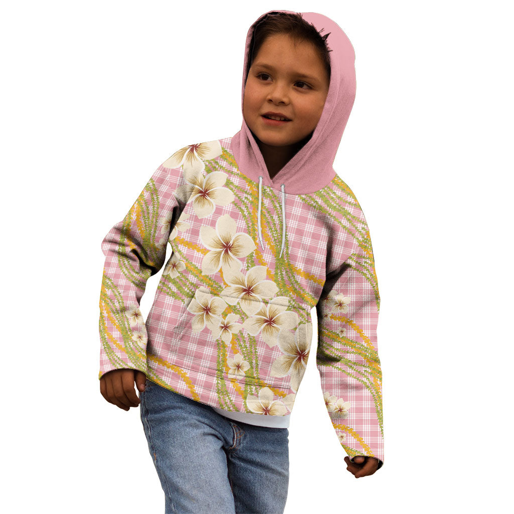 Akala Hamele Palaka Plumeria Kid Hoodie Puakenikeni and Maile Lei