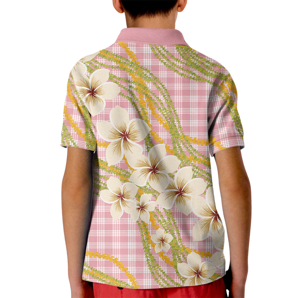 Akala Hamele Palaka Plumeria Kid Polo Shirt Puakenikeni and Maile Lei