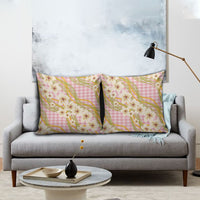 Akala Hamele Palaka Plumeria Pillow Cover Puakenikeni and Maile Lei