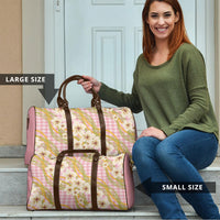 Akala Hamele Palaka Plumeria Travel Bag Puakenikeni and Maile Lei