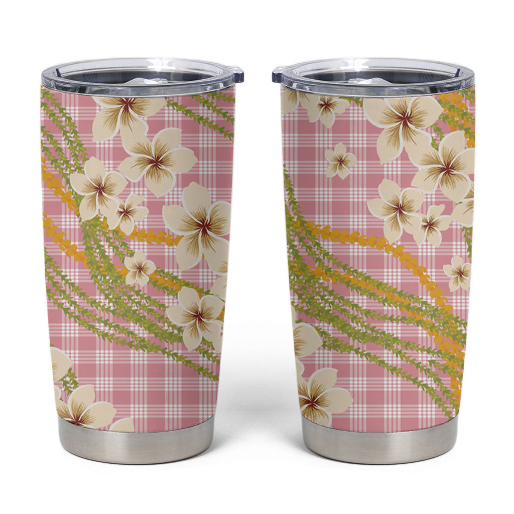 Akala Hamele Palaka Plumeria Tumbler Cup Puakenikeni and Maile Lei