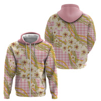 Akala Hamele Palaka Plumeria Zip Hoodie Puakenikeni and Maile Lei