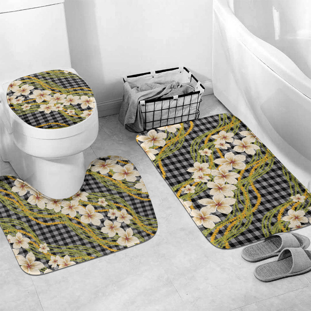 Ele'ele Hawai'i Palaka Plumeria Bathroom Set Puakenikeni and Maile Lei
