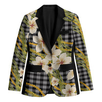 Ele'ele Hawai'i Palaka Plumeria Blazer Puakenikeni and Maile Lei
