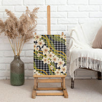 Ele'ele Hawai'i Palaka Plumeria Canvas Wall Art Puakenikeni and Maile Lei
