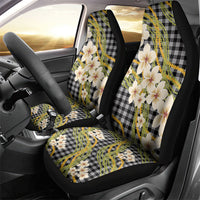 Ele'ele Hawai'i Palaka Plumeria Car Seat Cover Puakenikeni and Maile Lei