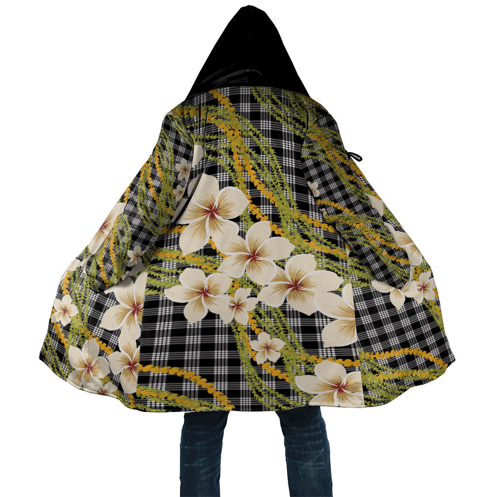 Ele'ele Hawai'i Palaka Plumeria Cloak Puakenikeni and Maile Lei