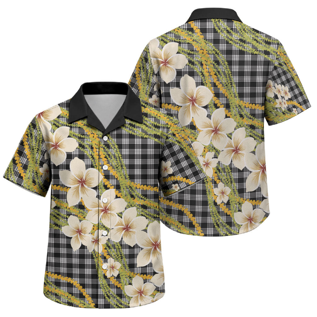 Ele'ele Hawai'i Palaka Plumeria Family Matching Summer Maxi Dress and Hawaiian Shirt Puakenikeni and Maile Lei
