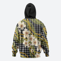Ele'ele Hawai'i Palaka Plumeria Hoodie Puakenikeni and Maile Lei