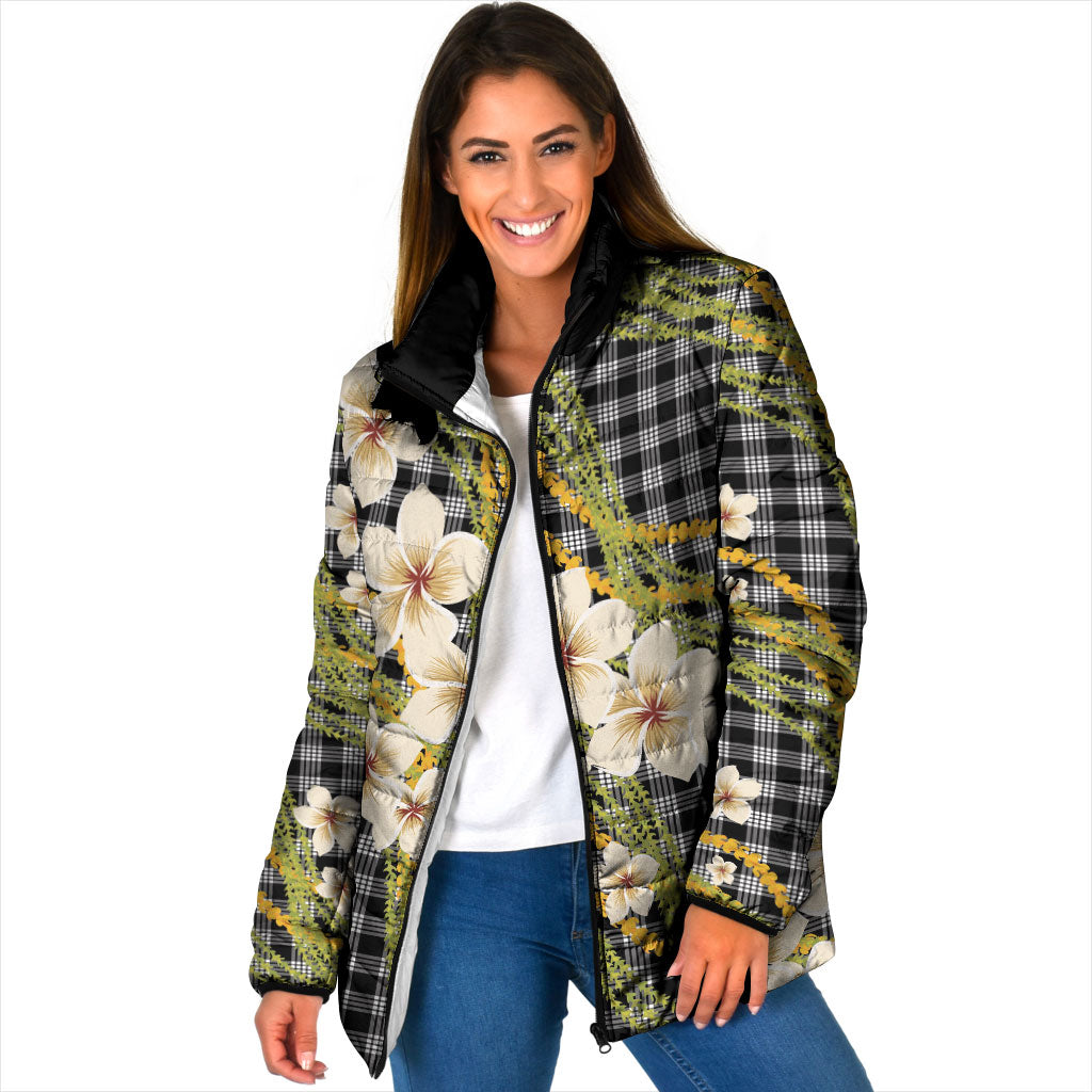 Ele'ele Hawai'i Palaka Plumeria Padded Jacket Puakenikeni and Maile Lei