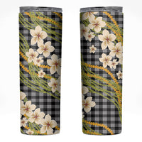Ele'ele Hawai'i Palaka Plumeria Skinny Tumbler Puakenikeni and Maile Lei