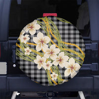 Ele'ele Hawai'i Palaka Plumeria Spare Tire Cover Puakenikeni and Maile Lei