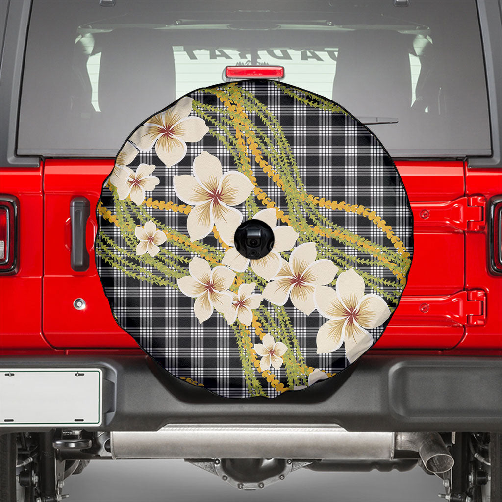 Ele'ele Hawai'i Palaka Plumeria Spare Tire Cover Puakenikeni and Maile Lei