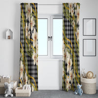 Ele'ele Hawai'i Palaka Plumeria Window Curtain Puakenikeni and Maile Lei