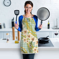 Liko Kukui Hawai'i Palaka Plumeria Apron Puakenikeni and Maile Lei