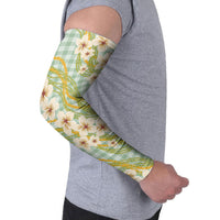 Liko Kukui Hawai'i Palaka Plumeria Arm Sleeves Puakenikeni and Maile Lei
