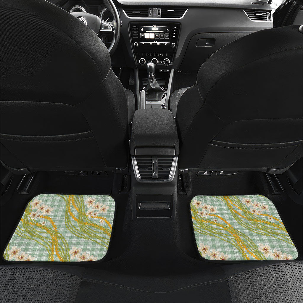 Liko Kukui Hawai'i Palaka Plumeria Car Mats Puakenikeni and Maile Lei