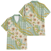 Liko Kukui Hawai'i Palaka Plumeria Family Matching Tank Maxi Dress and Hawaiian Shirt Puakenikeni and Maile Lei