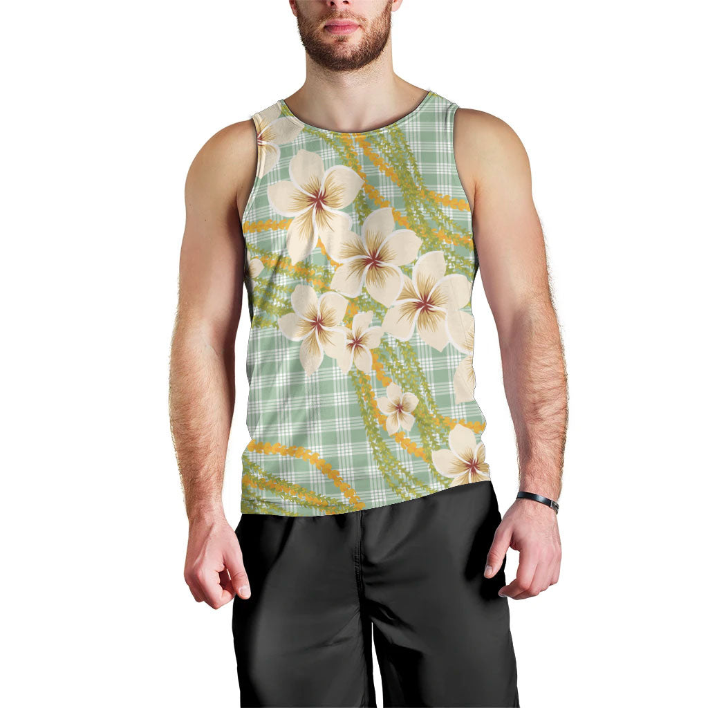Liko Kukui Hawai'i Palaka Plumeria Men Tank Top Puakenikeni and Maile Lei