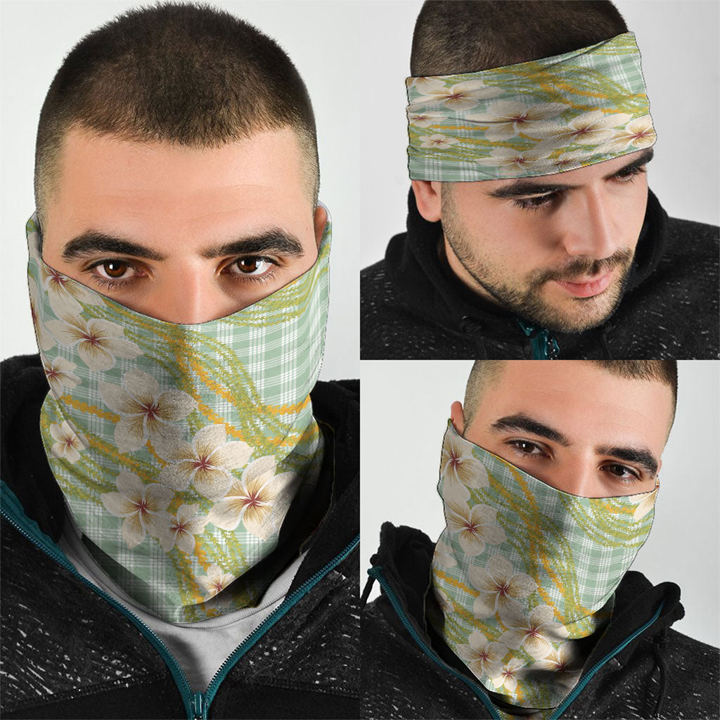 Liko Kukui Hawai'i Palaka Plumeria Neck Gaiter Puakenikeni and Maile Lei