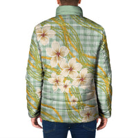 Liko Kukui Hawai'i Palaka Plumeria Padded Jacket Puakenikeni and Maile Lei