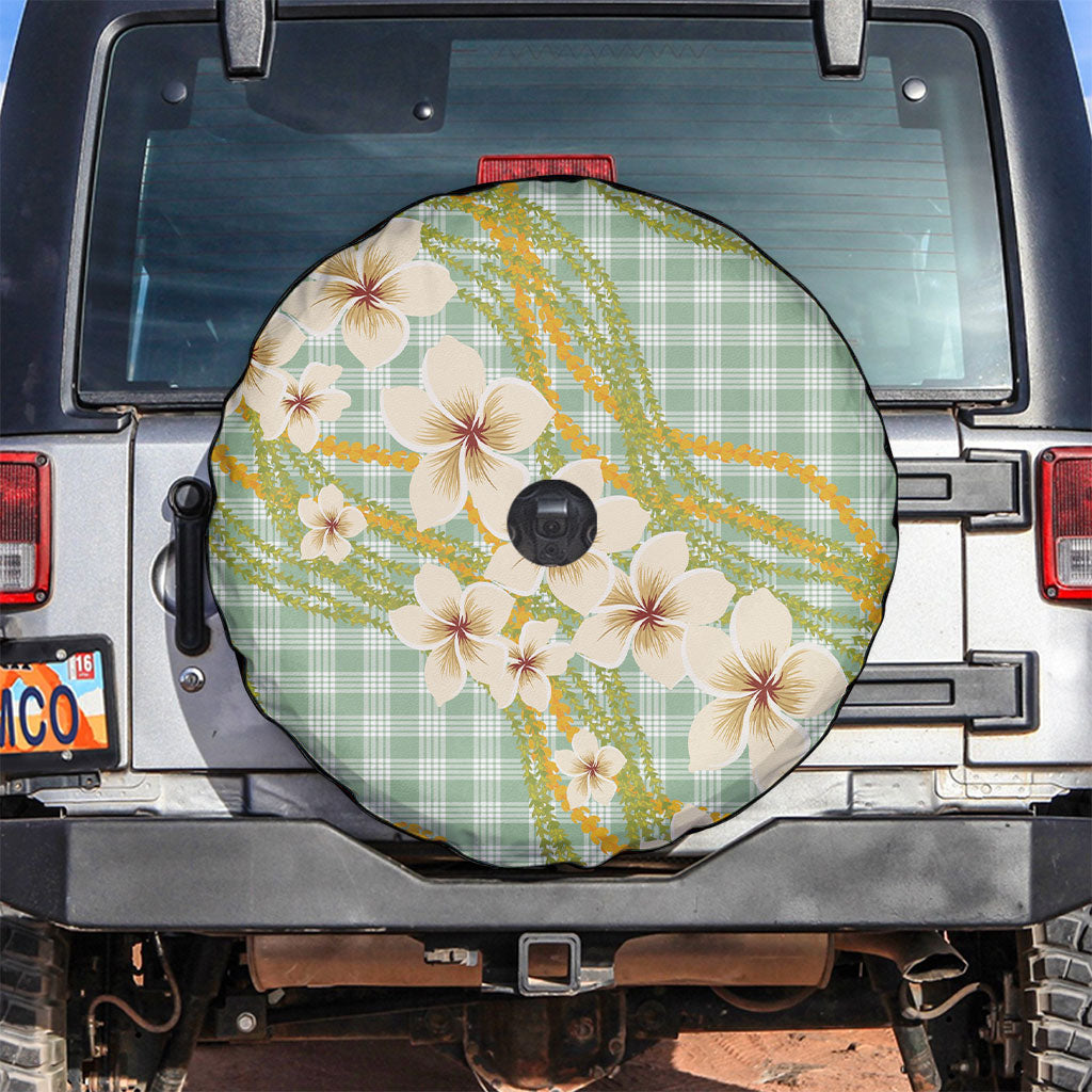 Liko Kukui Hawai'i Palaka Plumeria Spare Tire Cover Puakenikeni and Maile Lei