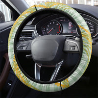 Liko Kukui Hawai'i Palaka Plumeria Steering Wheel Cover Puakenikeni and Maile Lei