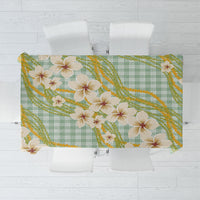 Liko Kukui Hawai'i Palaka Plumeria Tablecloth Puakenikeni and Maile Lei