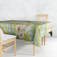Liko Kukui Hawai'i Palaka Plumeria Tablecloth Puakenikeni and Maile Lei
