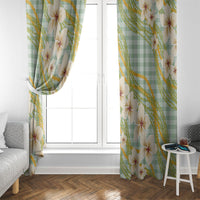Liko Kukui Hawai'i Palaka Plumeria Window Curtain Puakenikeni and Maile Lei