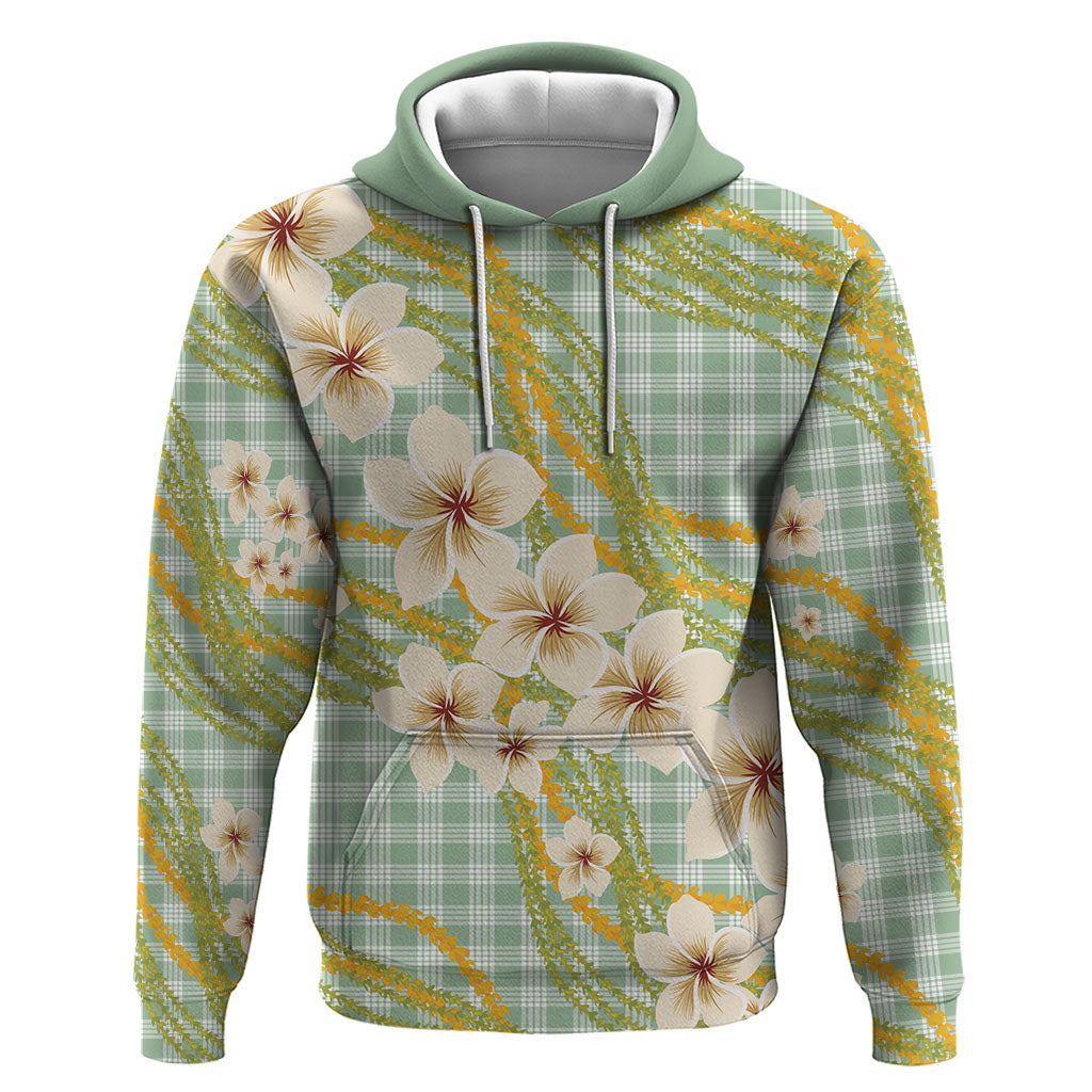 Liko Kukui Hawai'i Palaka Plumeria Zip Hoodie Puakenikeni and Maile Lei