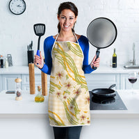 Melemele Ahiahia Hawai'i Palaka Plumeria Apron Puakenikeni and Maile Lei