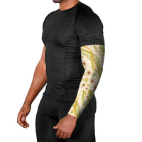 Melemele Ahiahia Hawai'i Palaka Plumeria Arm Sleeves Puakenikeni and Maile Lei