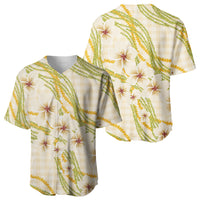 Melemele Ahiahia Hawai'i Palaka Plumeria Baseball Jersey Puakenikeni and Maile Lei