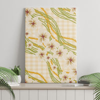 Melemele Ahiahia Hawai'i Palaka Plumeria Canvas Wall Art Puakenikeni and Maile Lei