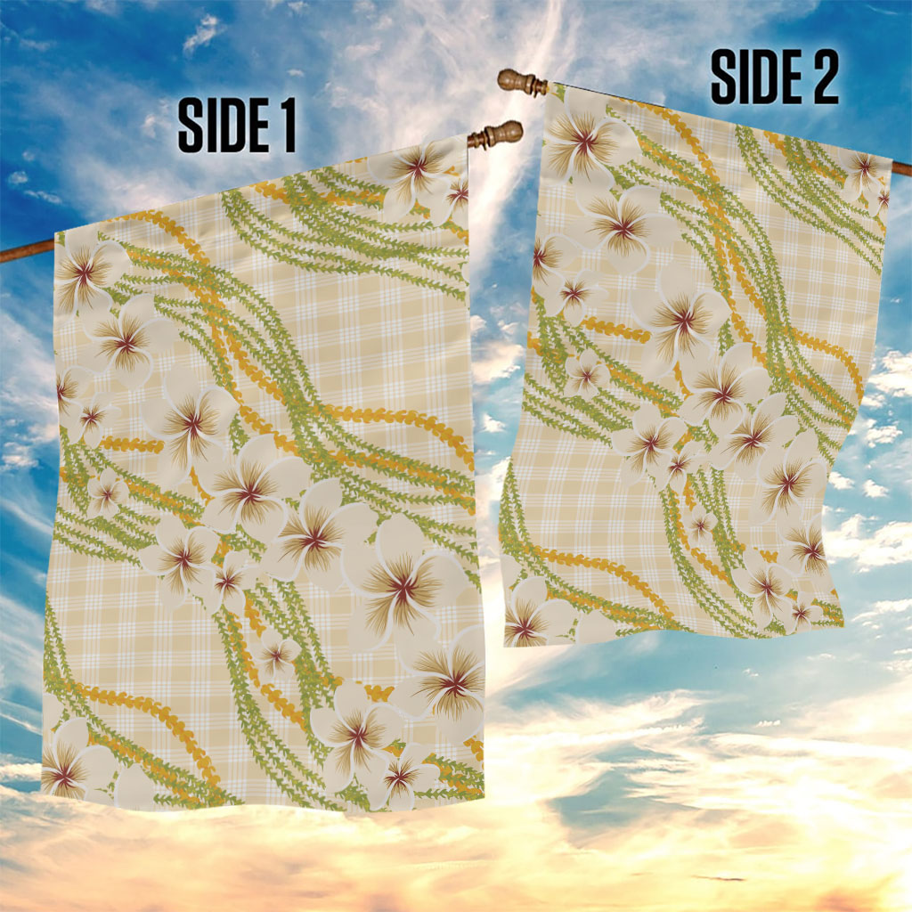Melemele Ahiahia Hawai'i Palaka Plumeria Garden Flag Puakenikeni and Maile Lei