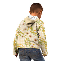 Melemele Ahiahia Hawai'i Palaka Plumeria Kid Hoodie Puakenikeni and Maile Lei