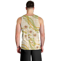 Melemele Ahiahia Hawai'i Palaka Plumeria Men Tank Top Puakenikeni and Maile Lei