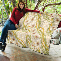 Melemele Ahiahia Hawai'i Palaka Plumeria Quilt Puakenikeni and Maile Lei