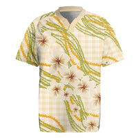 Melemele Ahiahia Hawai'i Palaka Plumeria Rugby Jersey Puakenikeni and Maile Lei