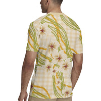 Melemele Ahiahia Hawai'i Palaka Plumeria Rugby Jersey Puakenikeni and Maile Lei