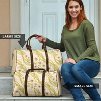 Melemele Ahiahia Hawai'i Palaka Plumeria Travel Bag Puakenikeni and Maile Lei