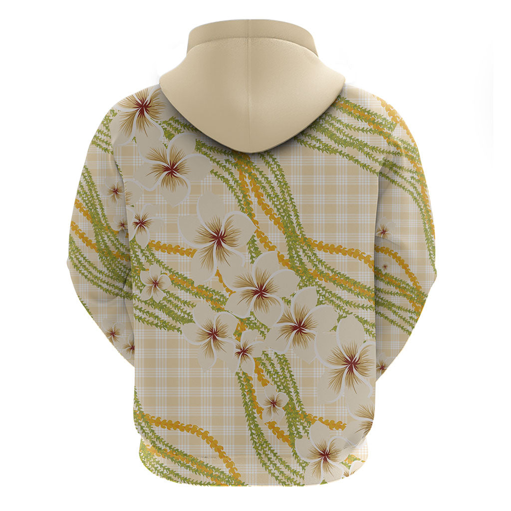 Melemele Ahiahia Hawai'i Palaka Plumeria Zip Hoodie Puakenikeni and Maile Lei