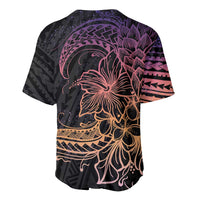 Floral Polynesian Hibiscus Tattoo Baseball Jersey Peach Gradient Style LT9 - Polynesian Pride