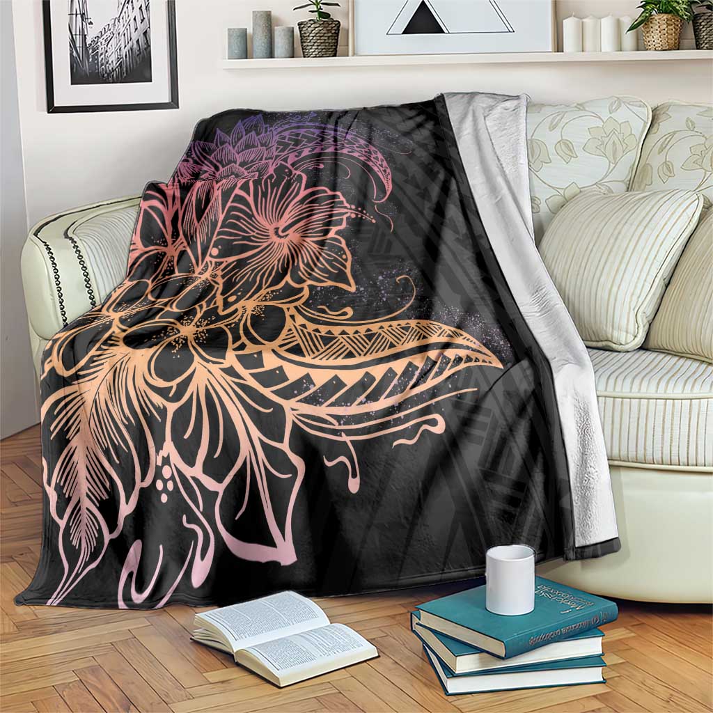 Floral Polynesian Hibiscus Tattoo Blanket Peach Gradient Style LT9 Peach - Polynesian Pride