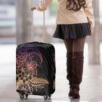 Floral Polynesian Hibiscus Tattoo Luggage Cover Peach Gradient Style LT9 - Polynesian Pride