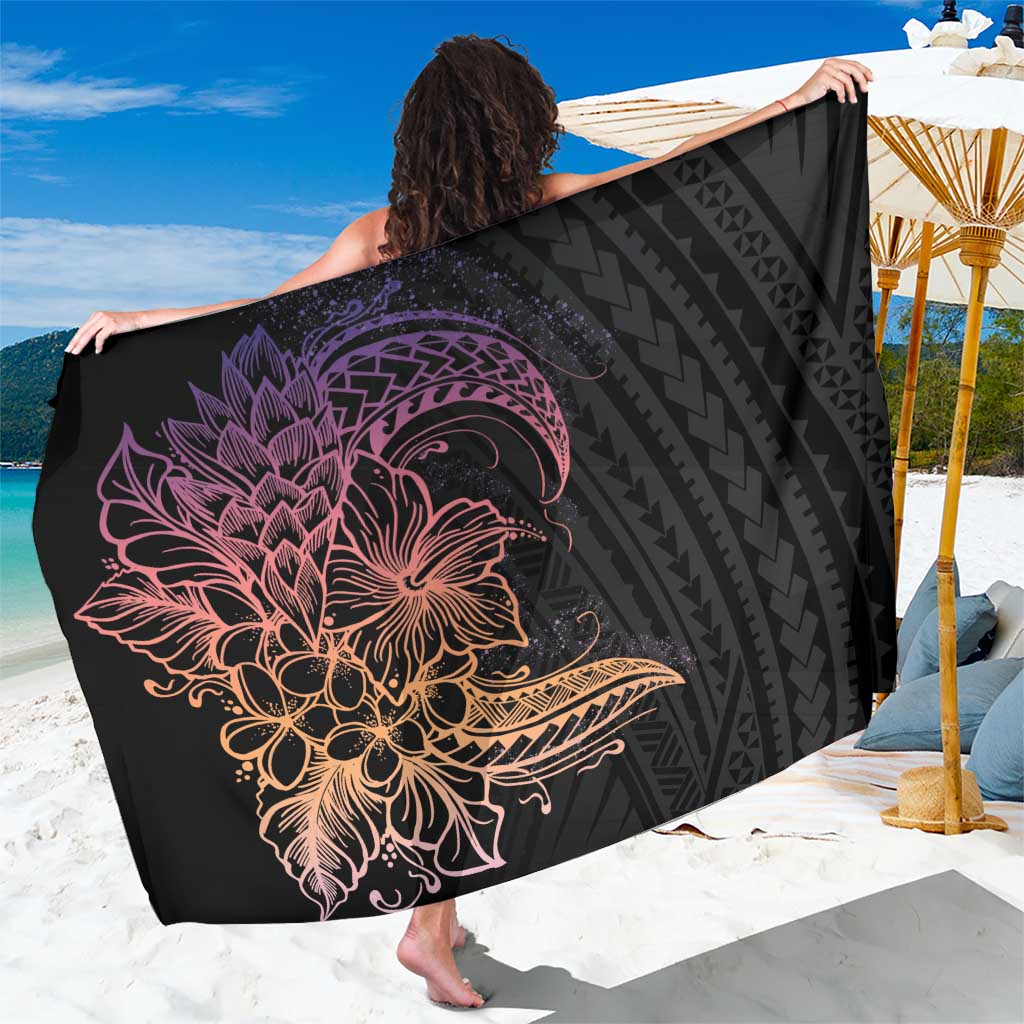 Floral Polynesian Hibiscus Tattoo Sarong Peach Gradient Style LT9 One Size 44 x 66 inches Peach - Polynesian Pride