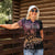 Floral Polynesian Hibiscus Tattoo Women Polo Shirt Peach Gradient Style