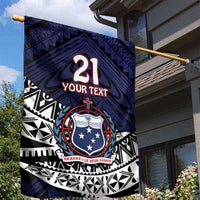Custom Samoa Rugby Pacific Garden Flag Samoan Warrior Tribal Pattern