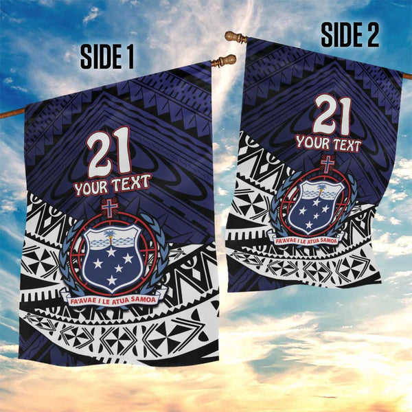 Custom Samoa Rugby Pacific Garden Flag Samoan Warrior Tribal Pattern LT9